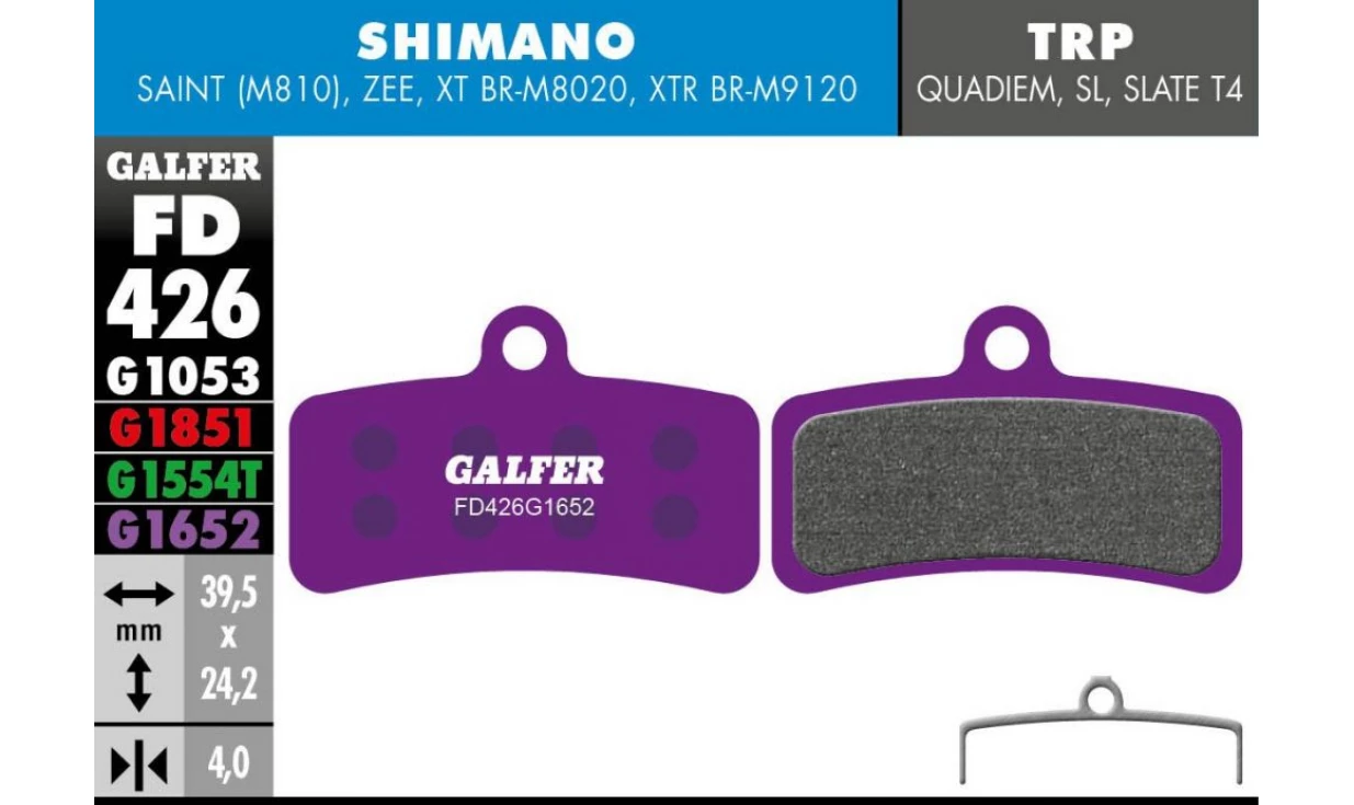 Plaquettes Galfer E-Bike - Pour Shimano Saint / Zee 3 Plaquettes Galfer E-Bike - Pour Shimano Saint / Zee