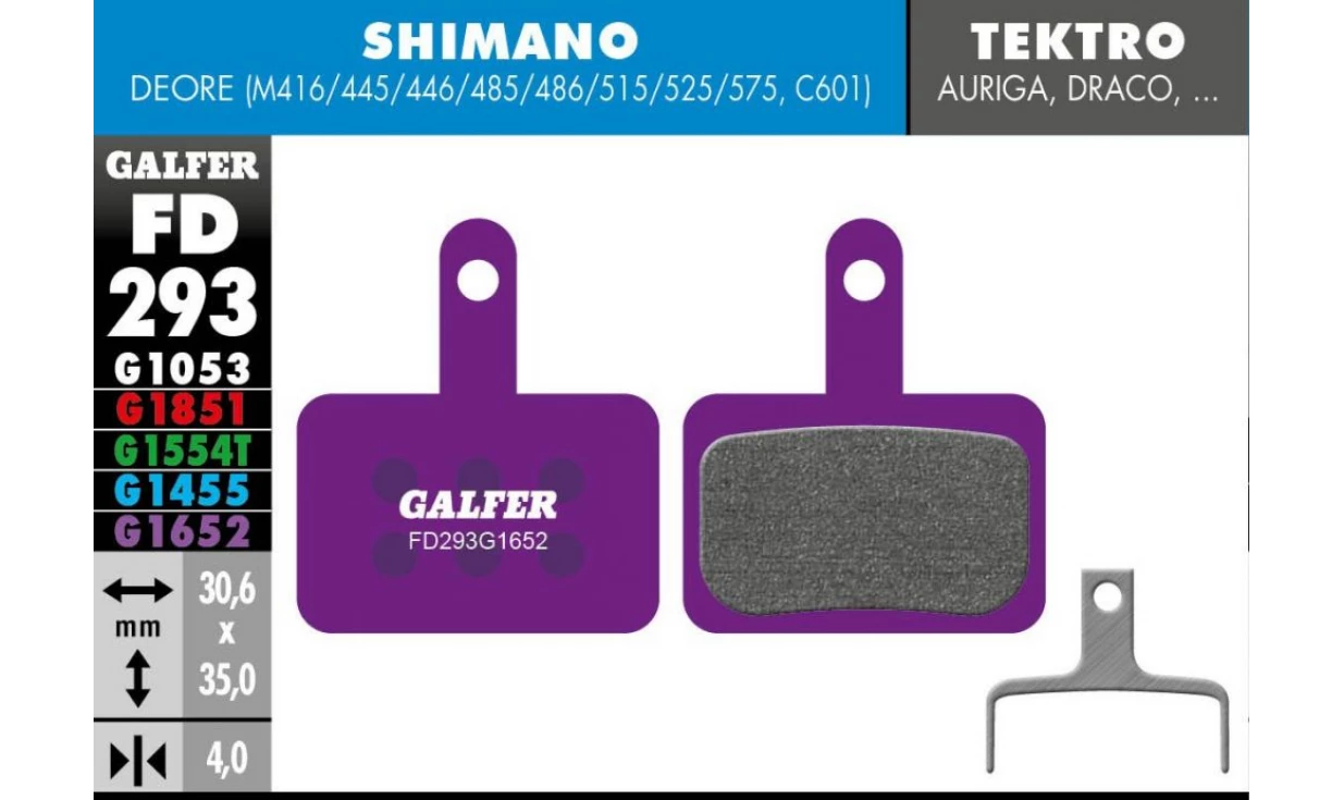 Plaquette Galfer E-Bike - Pour Shimano Deore / Tektro TRP Auriga 3 Plaquette Galfer E-Bike - Pour Shimano Deore / Tektro TRP Auriga